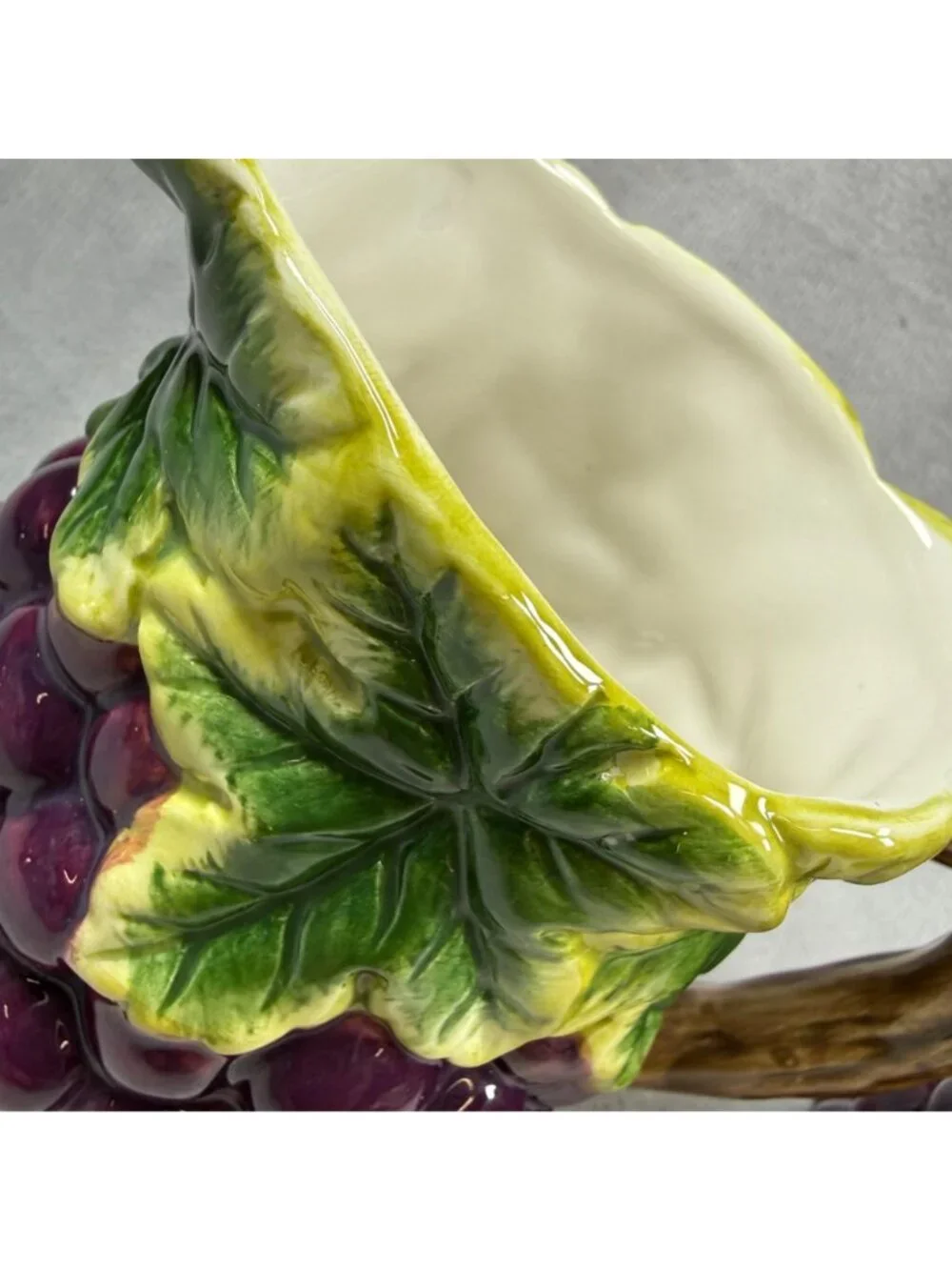 Grape-Themed Ceramic Pitcher Sugar Bowl Set Kitchen Decor Vintage 2 Piece Set KK